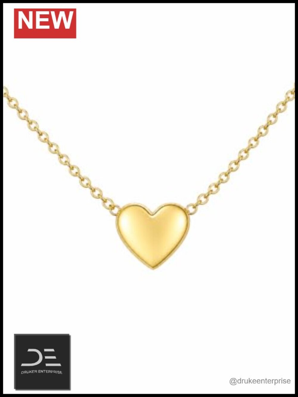Dainty 18K Gold Heart Necklace Women Mothers Valentine's Gift